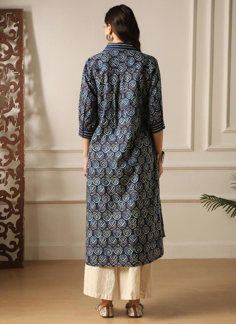 جلو باص جلوبس قميص كورتا نسائي بياقة مدورة وطبعات زهور عرقية بأسلوب - - Image 4